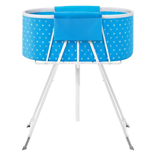 Cadita pliabila pentru animale de companie, 850 x 470 mm, Buzunar accesorii, Furtun scurgere, Otel/PVC, Albastru