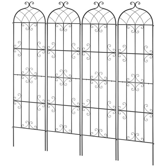 Set 4 suporturi pentru plante agatatoare, 51 x 220 cm, Otel, Diametru teava 10 mm