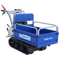 Roaba electrica cu senile Helios 320E, Motor benzina 6.5 CP, max 320 kg, Basculabila, 8 trepte, 4.9 km/h, Obloane detasabile