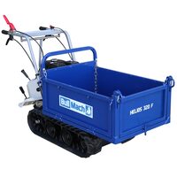 Roaba electrica cu senile Helios 320F, Motor benzina 6.5 CP, max 320 kg, Basculabila, 8 trepte, 4.9 km/h, Obloane inalte detasabile