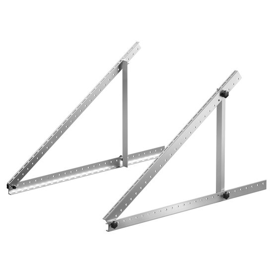 Set 2 x Suport panou solar 100-300 W, Ajustare flexibila 0-90°:, max 120 kg, 1040 x 1040 x 545 mm, Aluminiu, suruburi montaj incluse