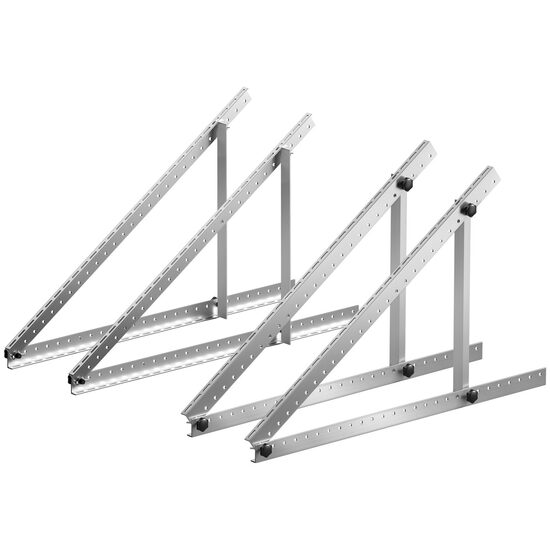 Set 4 x Suport panou solar 100-400 W, Ajustare flexibila 0-90°:, max 120 kg, 1140 x 1140 x 575 mm, Aluminiu, suruburi montaj incluse