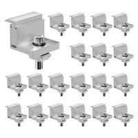 Set 20 cleme de capat Z, Reglabile, pentru panouri solare 100-300 W, Aluminiu, 50 x 45.5 x 34.3 mm