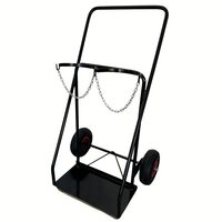 Carucior pentru transportat 2 x butelii gaz, Otel, Max. 180 kg, 67x54x113 cm, platforma 52x57 cm