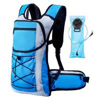 Rucsac de hidratare usor cu suport de apa de 3 l, ciclism, drumetie, Impermeabil, 470 x 290 x 130 mm, Albastru/Argintiu
