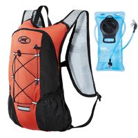 Rucsac de hidratare usor cu suport de apa de 2 l, ciclism, drumetie, Impermeabil, 460 x 320 x 125 mm, Portocaliu/Negru