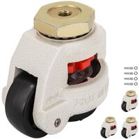 Set 4 roti pivotante cu inaltime reglabila, 2", max 250 kg / roata, ABS si Otel