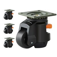 Set 4 roti pivotante cu inaltime reglabila, 2.5", max 250 kg / roata, ABS si Otel