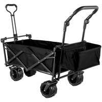 Carucior pliabil pentru gradina, camping, 98.5x54.3x98.5 cm, Capacitate 100 kg, Otel/Nylon, Negru