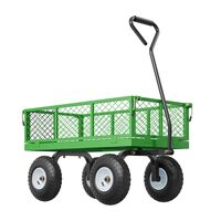 Carucior multifunctional pentru gradina, 1700 x 480 x 515 mm, Capacitate 300 kg, Otel, Roti gonflabile, Laterale detasabile