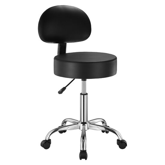 Scaun hidraulic multifunctional cu spatar pentru salon/cabinet/birou, max 204 kg, 5 roti, inaltime reglabila 550-710 mm