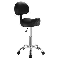 Scaun hidraulic cu spatar, tip sa, pentru salon/cabinete, max 204 kg, 5 roti, inaltime reglabila 84-100 cm, Negru