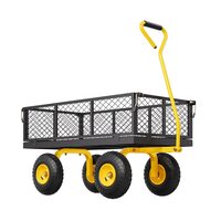 Carucior multifunctional pentru gradina, 1840 x 560 x 535 mm, Capacitate 408 kg, Laterale detasabile, roti cauciuc 10 inch