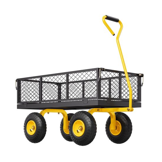 Carucior multifunctional pentru gradina, 1840 x 560 x 535 mm, Capacitate 408 kg, Laterale detasabile, roti cauciuc 10 inch