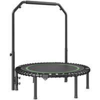 Trambulina fitness cu maner suport cu 4 niveluri de inaltime 990- 1232 mm, Pliabila, max 150 kg, cadru Otel, 34 arcuri, Diametru 1016 mm