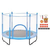 Trambulina pentru copii cu plasa exterioara, diametru 1545 mm, max 120 kg, 36 arcuri, Albastru/Negru, Accesorii joaca