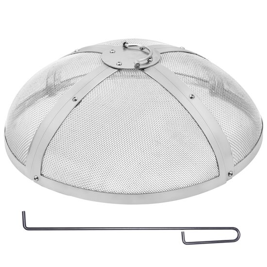 Capac contra scanteilor pentru Gratare/Vatra foc, Otel inoxidabil, Diametru 686 mm