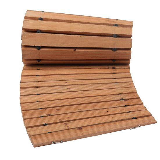 Poteca de gradina, Curbata, Lemn cedru, Lungime 253 cm, Latime 43 cm, Maro