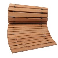 Poteca de gradina, Curbata, Lemn cedru, Lungime 218 cm, Latime 43 cm, Maro