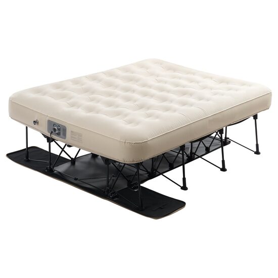 Saltea gonflabila 2 persoane, cu suport pliabil, Baterie Li-Ion pentru Umflare/Desumflare, USB, 1970x1530x630 mm, max 272 kg