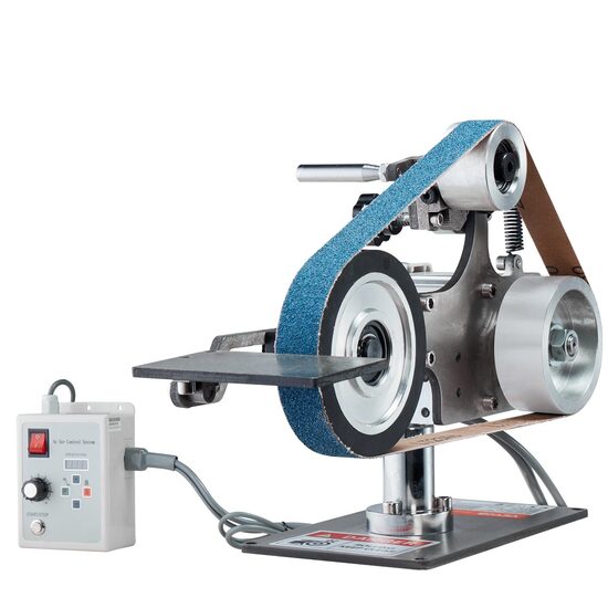Slefuitor profesional de banc cu banda, 550 W, 5500 rpm, Control viteza variabila, Otel, Banda 762 x 25.4 mm 