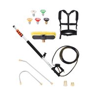 Lance telescopica pentru masini de spalat cu presiune, 5 duze, Lungime de lucru 1.52-5.5 m, max 275 Bar, Aluminiu, Centura