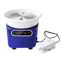 Roata de olarit profesionala electrica, cu pedala si Ecran tactil, 450 W, diametru placa 28 cm, 50-300 rpm, Albastru