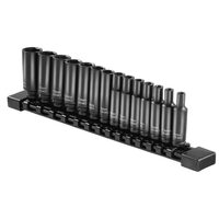 Set 14 chei tubulare adanci de impact, Hexagonale, prindere 1/4 inch, Cr-Mo, 4-15 mm