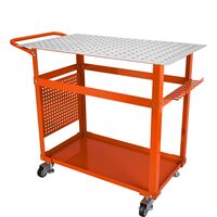 Masa pentru sudura mobila, 91.4 x 61 cm, Capacitate 272 kg, 4 x roti blocabile, Otel carbon