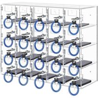 Dulap depozitare telefoane, 20 sloturi, 20 chei, Transparent, Acril, 53 x 18 x 42.5 cm