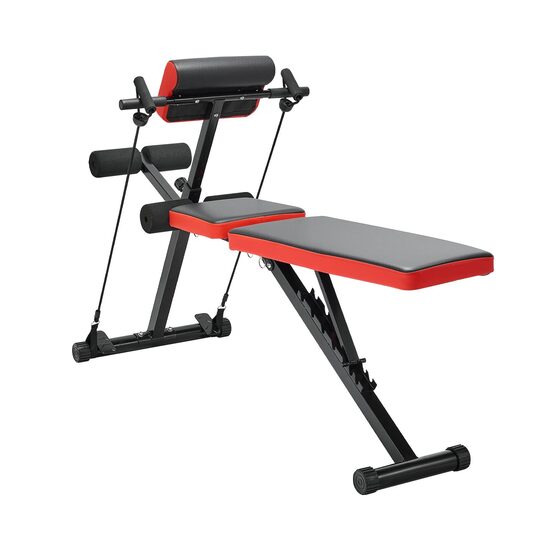 Banca reglabila pentru abdomen, Pliabila, 1380 x 305 x 430 mm, max 260 kg, Reglare spatar 7 pozitii, 2 x corzi