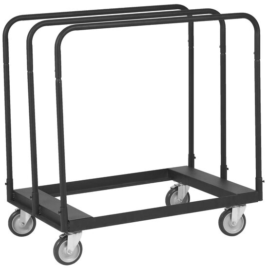 Carucior pentru transport placi gips-carton, maxim 680 Kg, Otel, 4 x roti, 975 x 610 x 990 mm