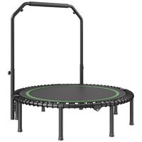 Trambulina fitness cu maner suport cu 4 niveluri de inaltime, Pliabila, max 205 kg, cadru Otel, 42 arcuri, Diametru 1220 mm