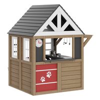 Spatiu joaca multifunctional, Casuta cu bucatarie, Lemn cedar, 1403x1260x1660 mm