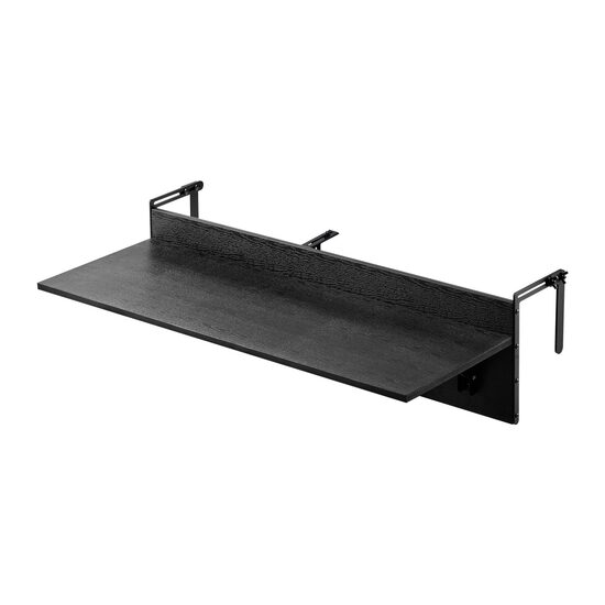 Masa suspendata, pliabila, pentru balcon, Inox/Lemn, max 25 kg, 1220 x 450 x 240 mm, Negru