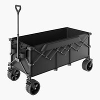 Carucior pliabil pentru gradina, camping, 300 l, 1220×600×610 mm, Capacitate 204 kg, Otel/Nylon, 4 x roti late de 7 inch