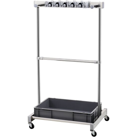 Organizator scule si unelte pentru gradina/garaj, Otel/PP, 4 x roti, 1243 x 508 x 660 mm, Tava, 24 carlige