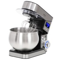 Mixer planetar, 2000 W, 6 viteze, Bol Inox 5 l, ecran LCD, Argintiu