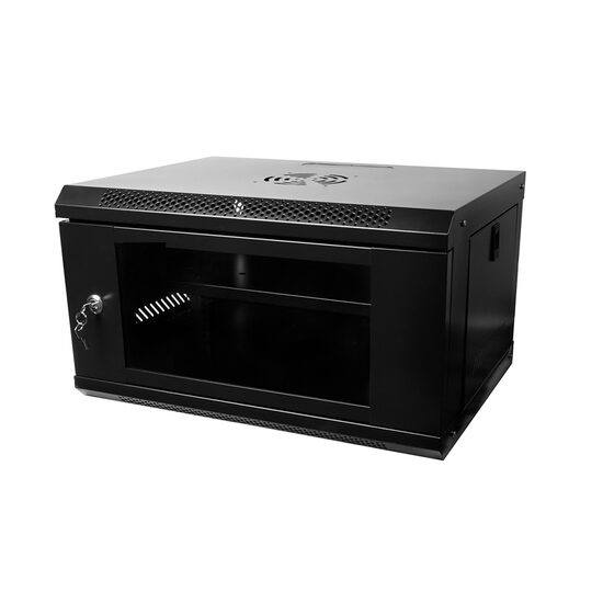 Rack metalic de podea 19'', 6U, usa din sticla, 500x400 mm