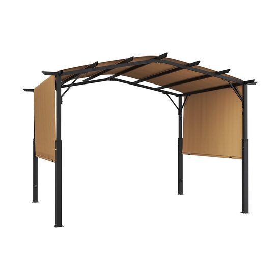 Pavilion retractabil, 2.96 x 3.95 x 2.3 m, impermeabilizare superioara, protectie solara UV50+, Otel/Poliester, Bej