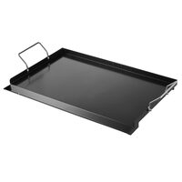 Plita cu fata neteda, Otel Carbon, suprafata de gatit 606x360 mm, 2 x manere, jgheab scurgere grasime