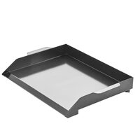 Plita cu fata neteda, Otel Carbon, suprafata de gatit 502x370 mm, 2 x manere, jgheab scurgere grasime