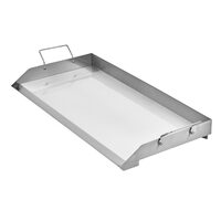 Plita cu fata neteda, Otel Inoxidabil, suprafata de gatit 809x370 mm, 2 x manere, jgheab scurgere grasime