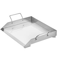 Plita cu fata neteda, Otel Inoxidabil, suprafata de gatit 448x370 mm, 2 x manere, jgheab scurgere grasime
