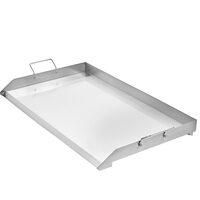 Plita cu fata neteda, Otel Inoxidabil, suprafata de gatit 910x525 mm, 2 x manere, jgheab scurgere grasime