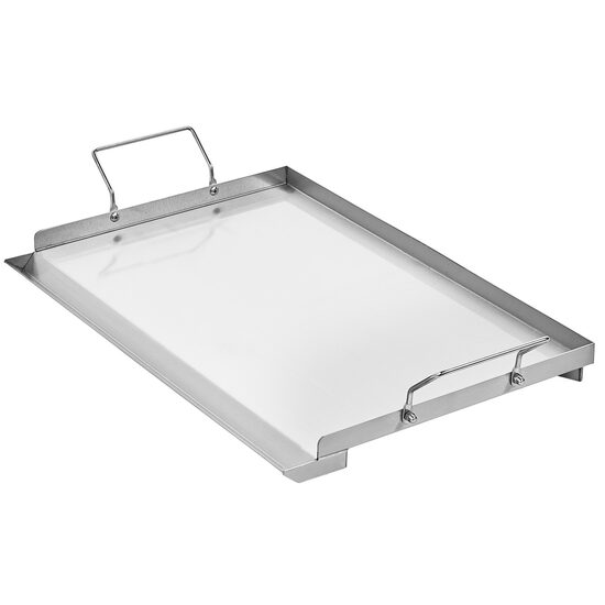 Plita cu fata neteda, Otel Inoxidabil, suprafata de gatit 585x365 mm, 2 x manere, jgheab scurgere grasime