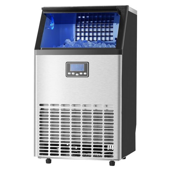 Masina profesionala de facut cuburi de gheata, Inox 45 kg/zi, capacitate de depozitare 15 kg, afisaj digital, Functie Auto-Curatare