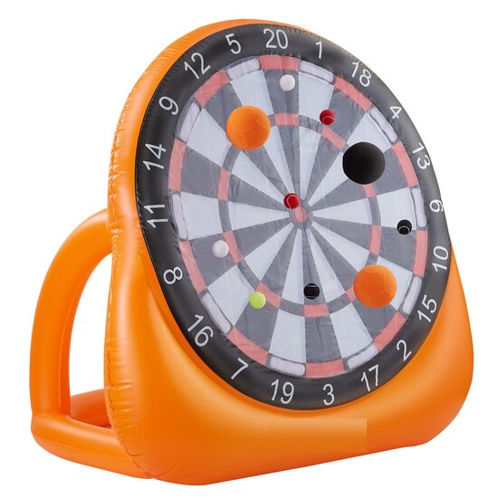 Joc de exterior Fotbal la tinta, Pompa electrica si manuala, 4 mingi fotbal, 1 x crosa golf, 12 mingi tenis, Geanta, Inaltime 2 m