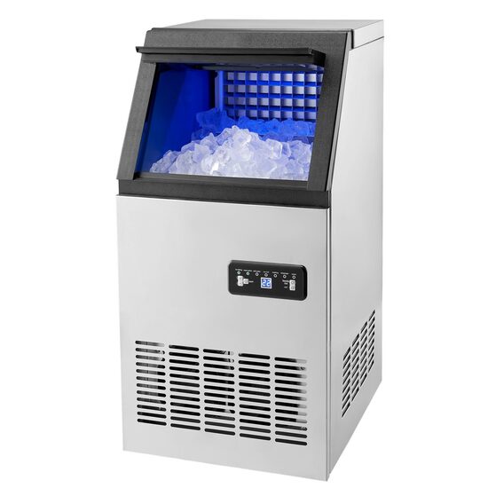 Masina profesionala de facut cuburi de gheata, Inox 45 kg/zi, capacitate de depozitare 15 kg, afisaj digital, Functie Auto-Curatare