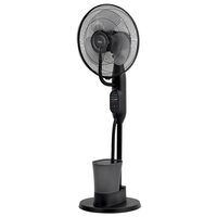 Ventilator cu umidificare, Negru, 75 W, Telecomanda, 3 viteze, Oscilatie, Rezervor apa 2.8 l, 5 roti, Diametru 43 cm